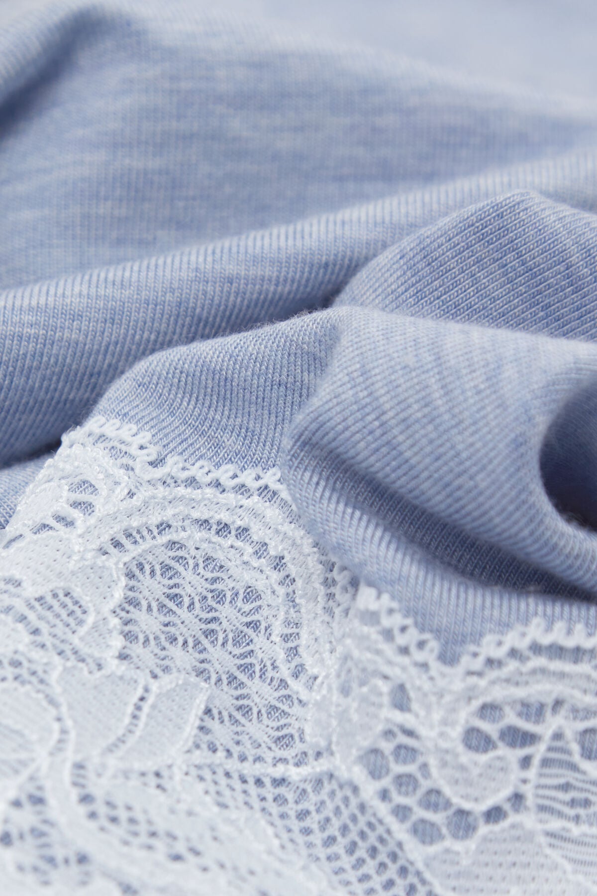 Lace Trim Full Length Pajamas in Modal