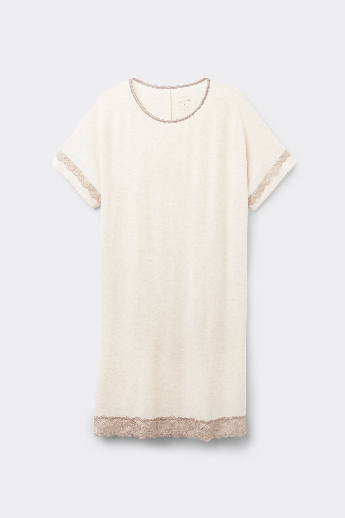 Lace Trim Short Sleeve Nightgown